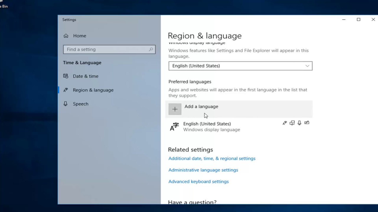 multi language windows 10